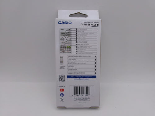 Casio fx-115ES Plus B 2nd Edition 16-Digit Battery Powered Scientific Calculator, White (FX-115ESPLSB)