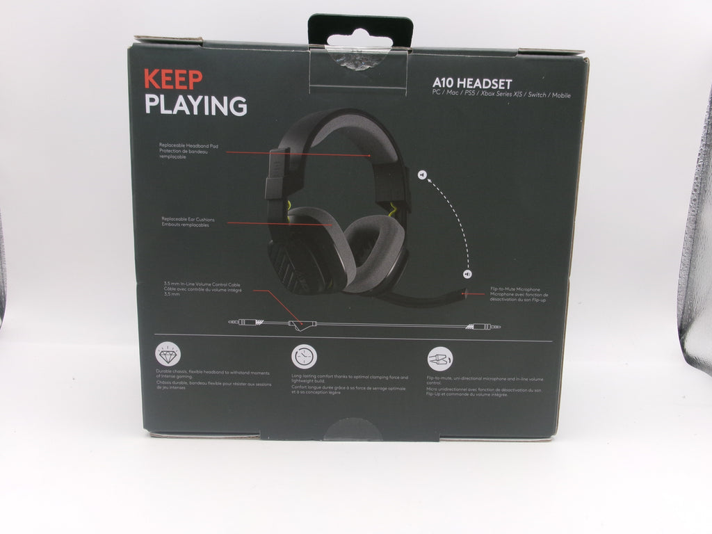 LOGITECH ASTRO A10 GEN 2 WIRED OVER THE EAR GAMING HEADSET BLACK