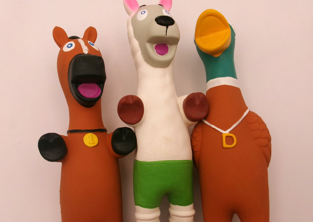 Max & Marlow 9.2" Squeaky Dog Toys for Small Dog, 3 Pack Funny Latex Puppy Chew Toys