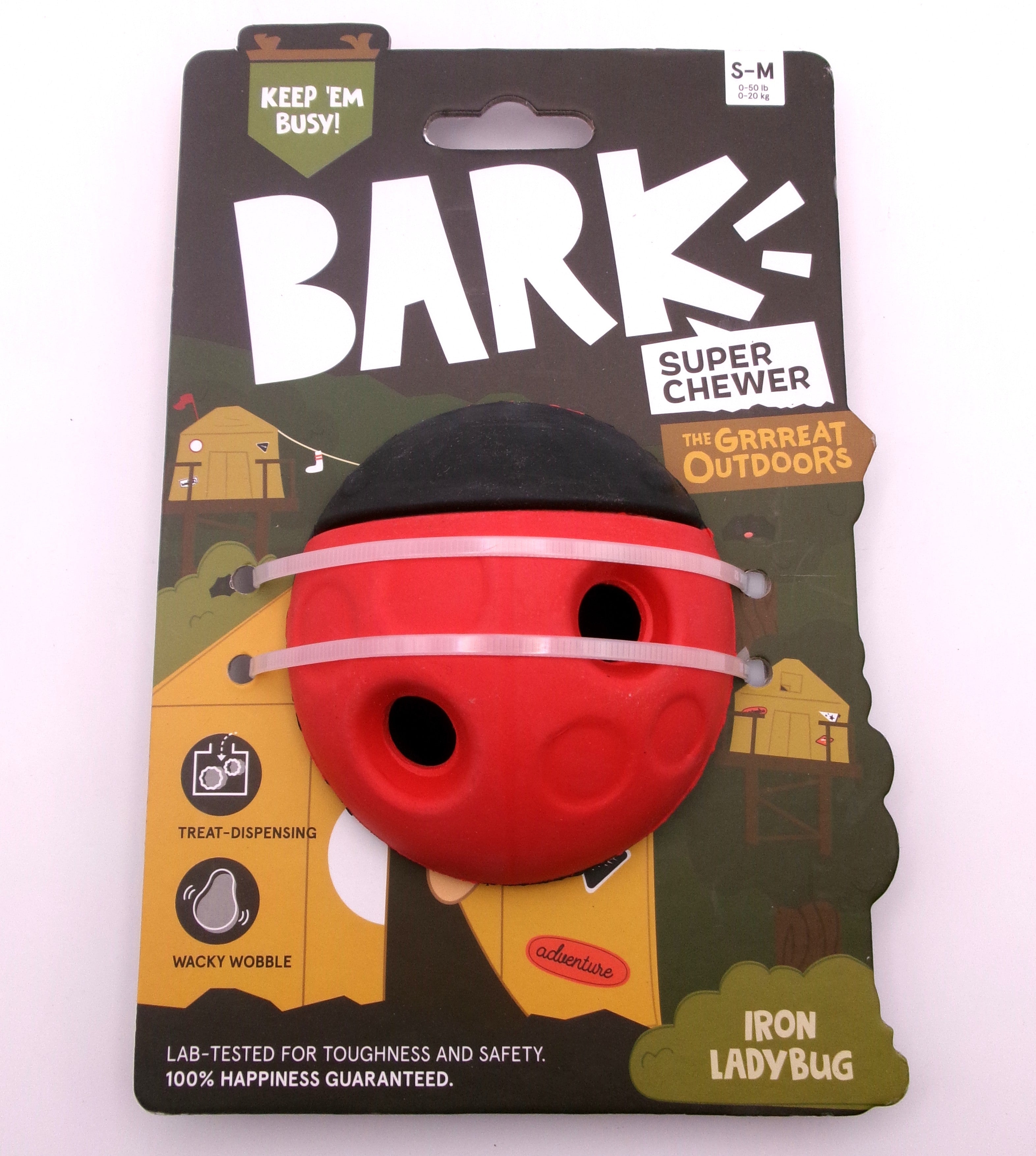 BARK Super Chewer Iron Ladybug Tough Treat Dispensing Dog Chew Toy