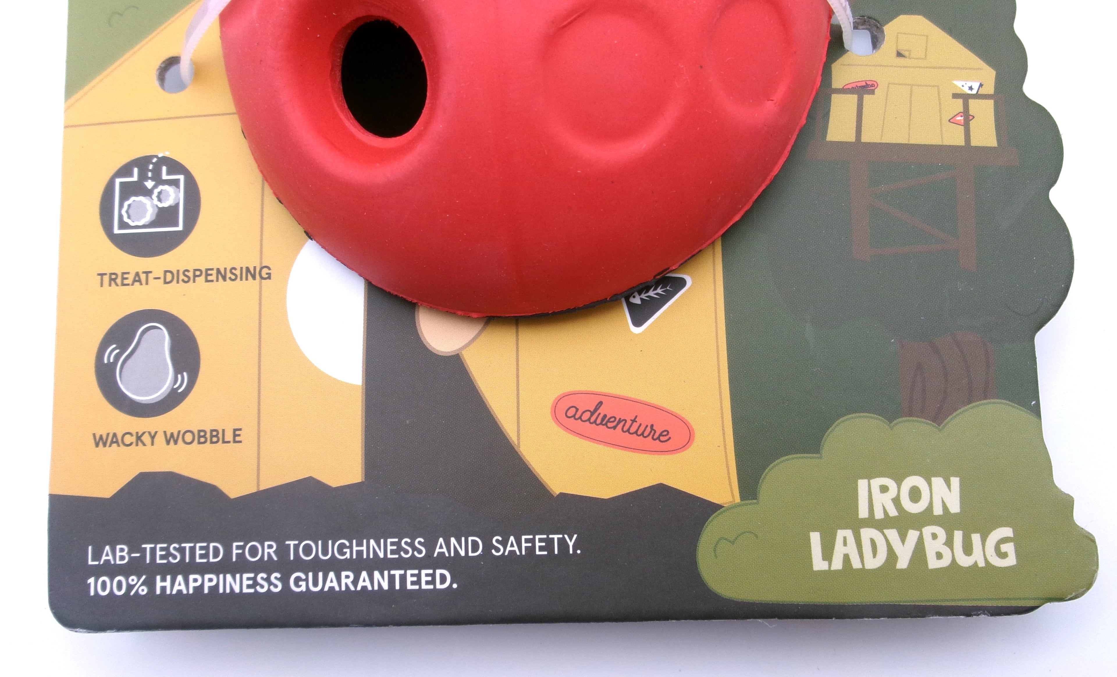BARK Super Chewer Iron Ladybug Tough Treat Dispensing Dog Chew Toy