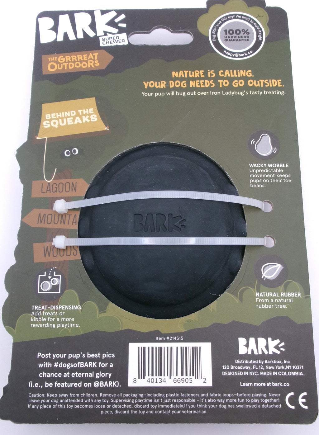 BARK Super Chewer Iron Ladybug Tough Treat Dispensing Dog Chew Toy