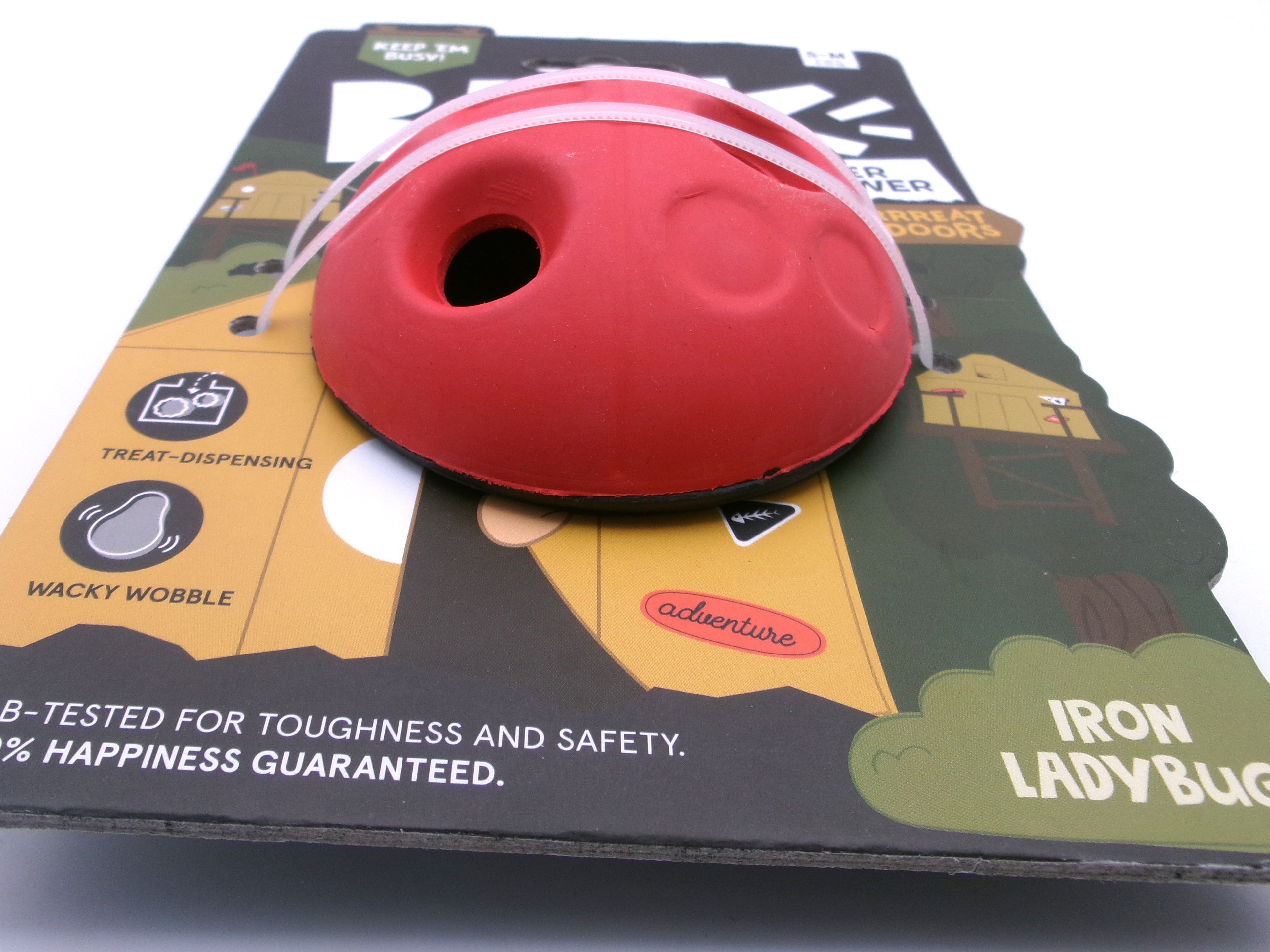 BARK Super Chewer Iron Ladybug Tough Treat Dispensing Dog Chew Toy
