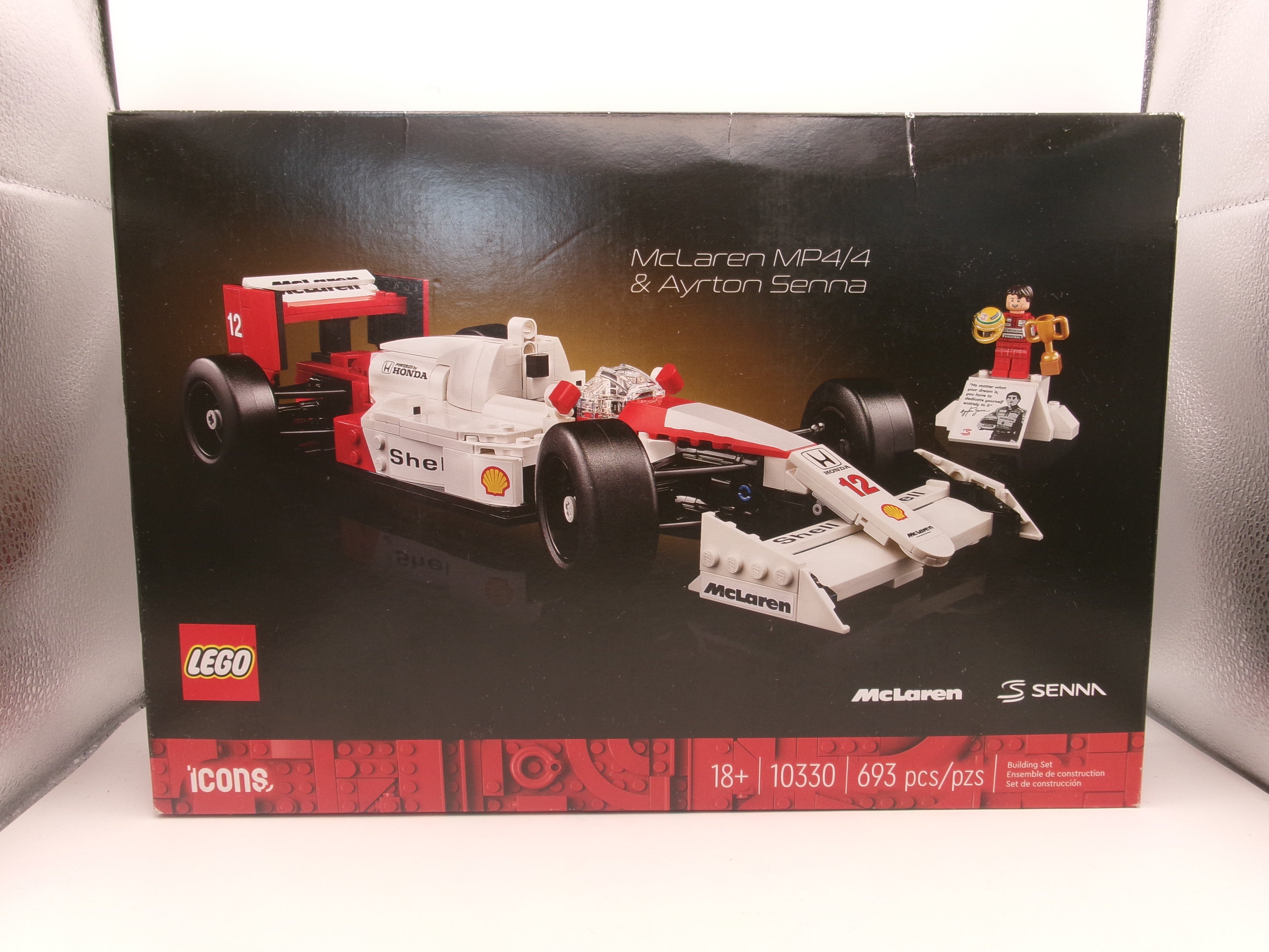 LEGO Icons McLaren MP4/4 Ayrton Senna Formula Car F1 Set 10330 693pcs