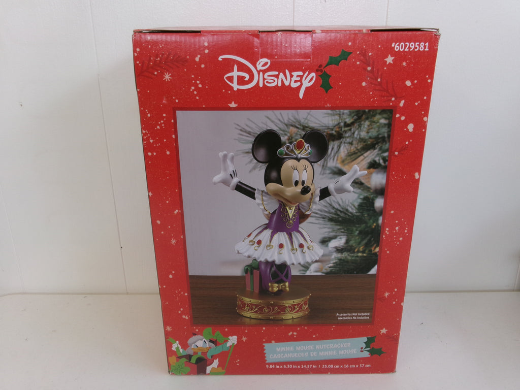 Disney Minnie Mouse Nutcracker Statue 14.57" Purple Outfit Resin Figure NIB
