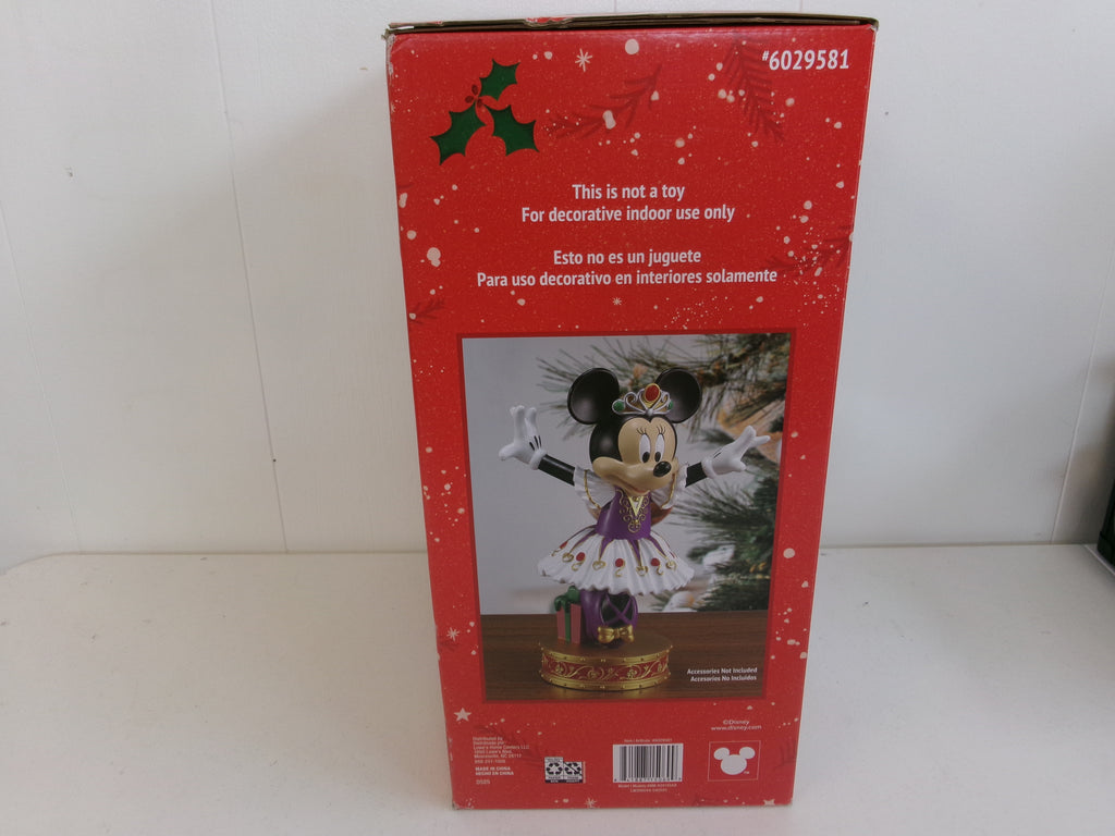 Disney Minnie Mouse Nutcracker Statue 14.57" Purple Outfit Resin Figure NIB