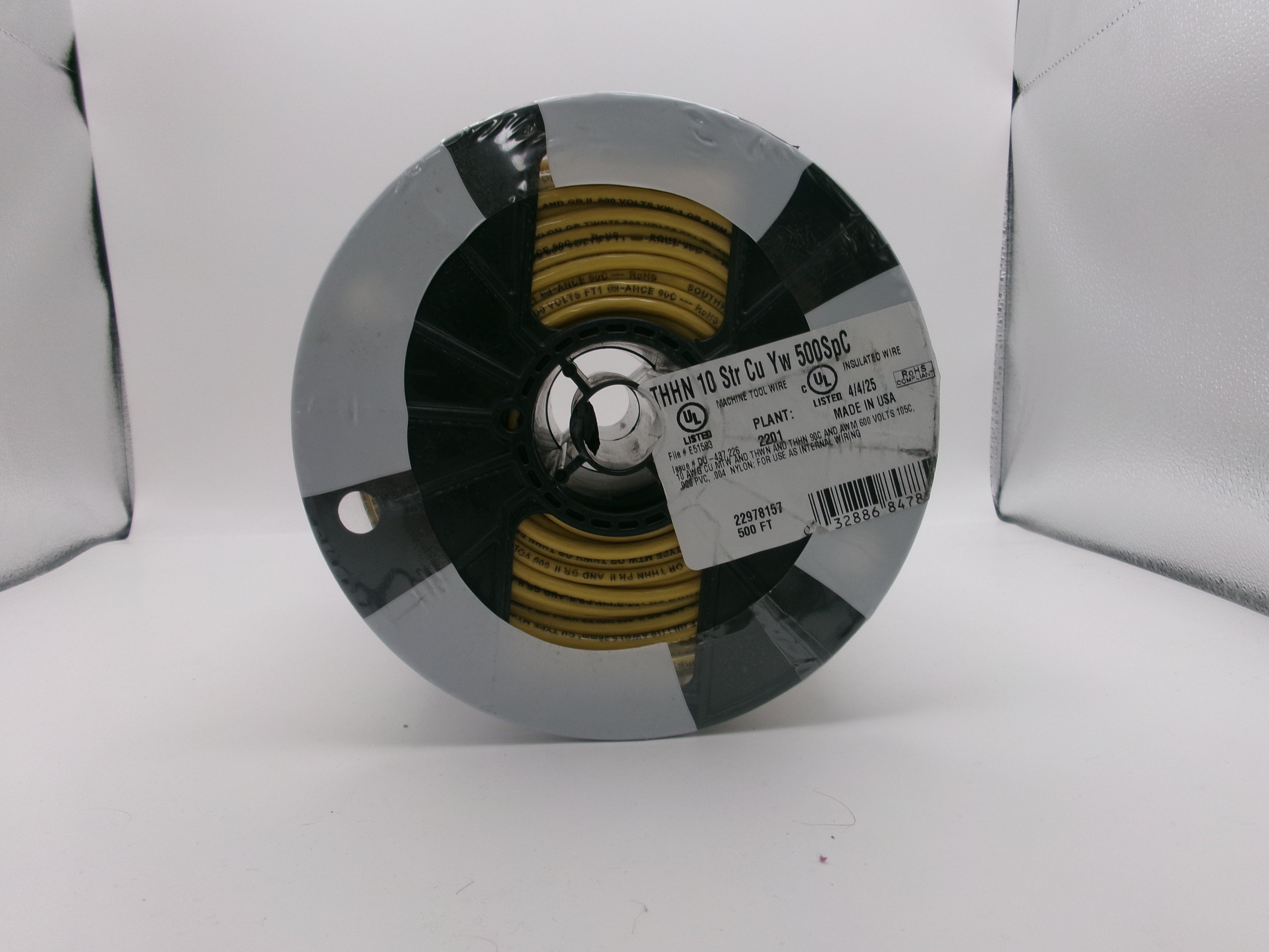 Southwire 22978157 500 ft Yellow Stranded CU THHN Wire #10 AWG for Industrial & Residential Use