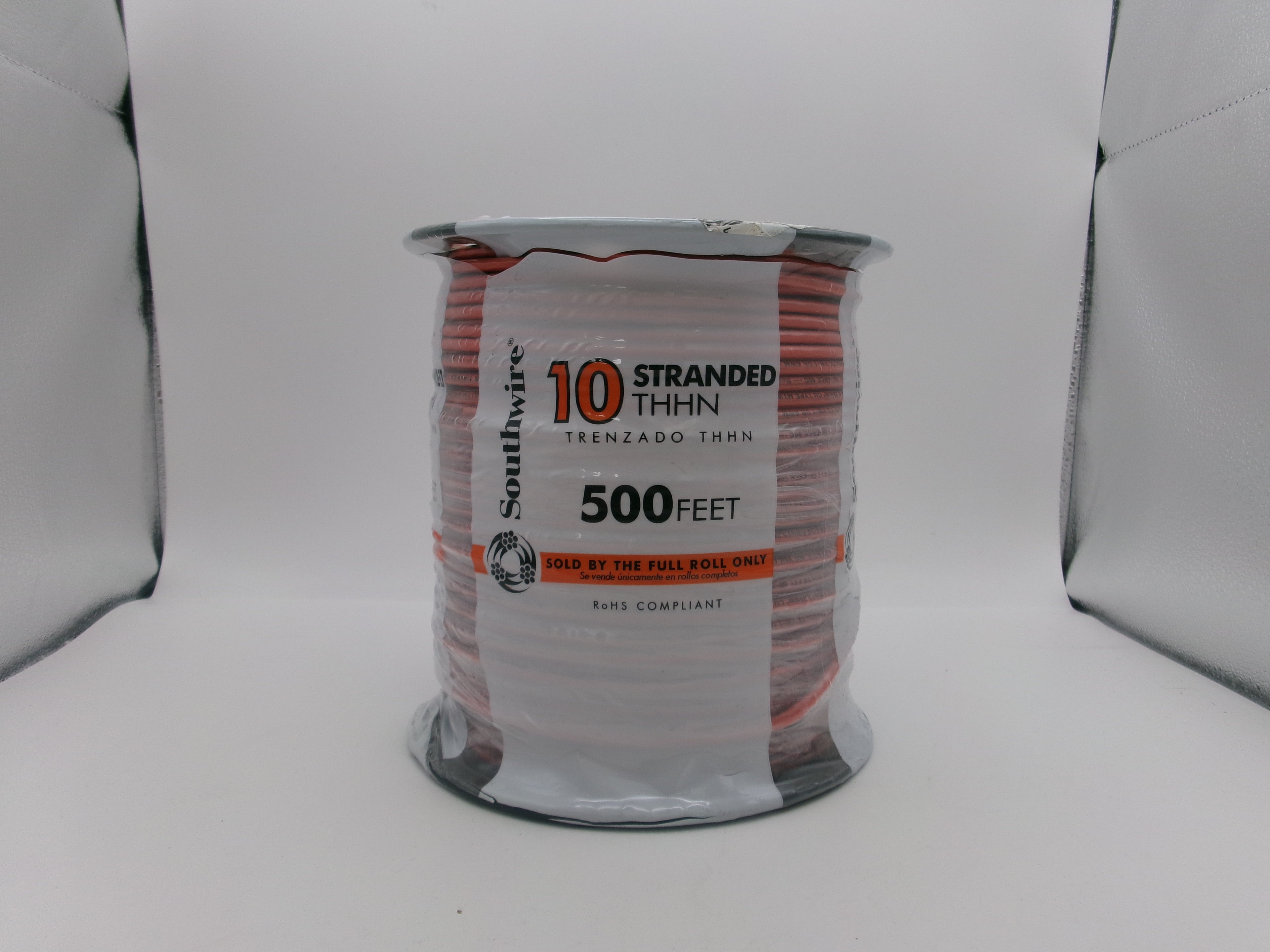 Southwire 22979957 500 ft Orange Stranded CU THHN Wire #10 AWG for Industrial & Residential Use