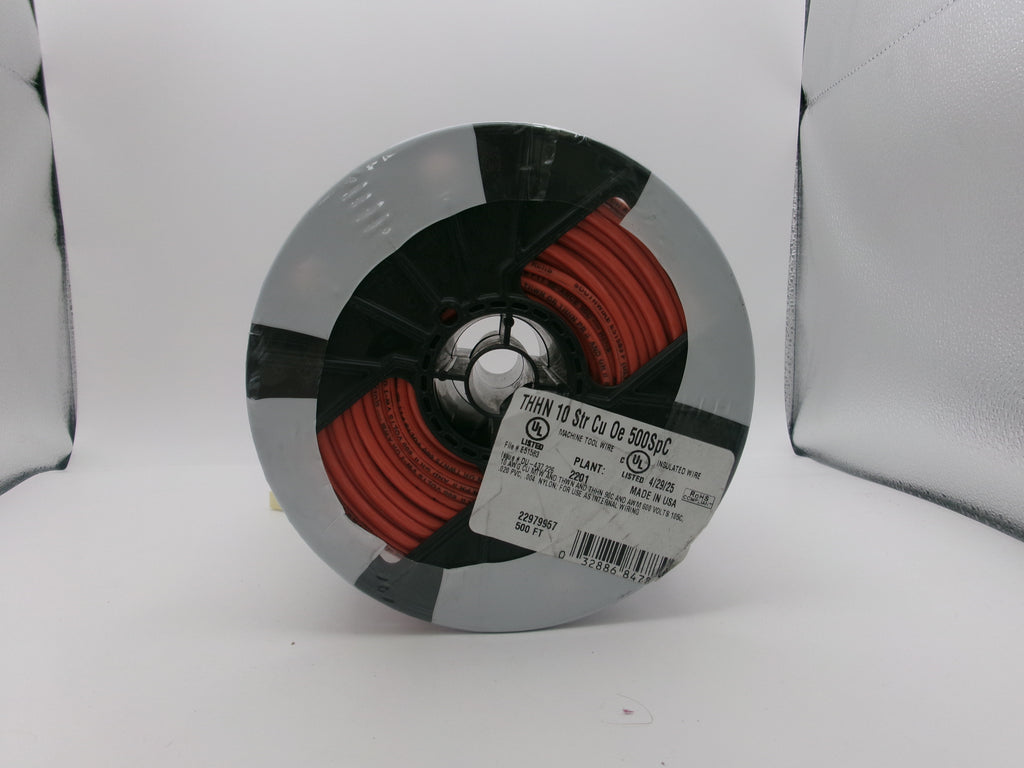 Southwire 22979957 500 ft Orange Stranded CU THHN Wire #10 AWG for Industrial & Residential Use