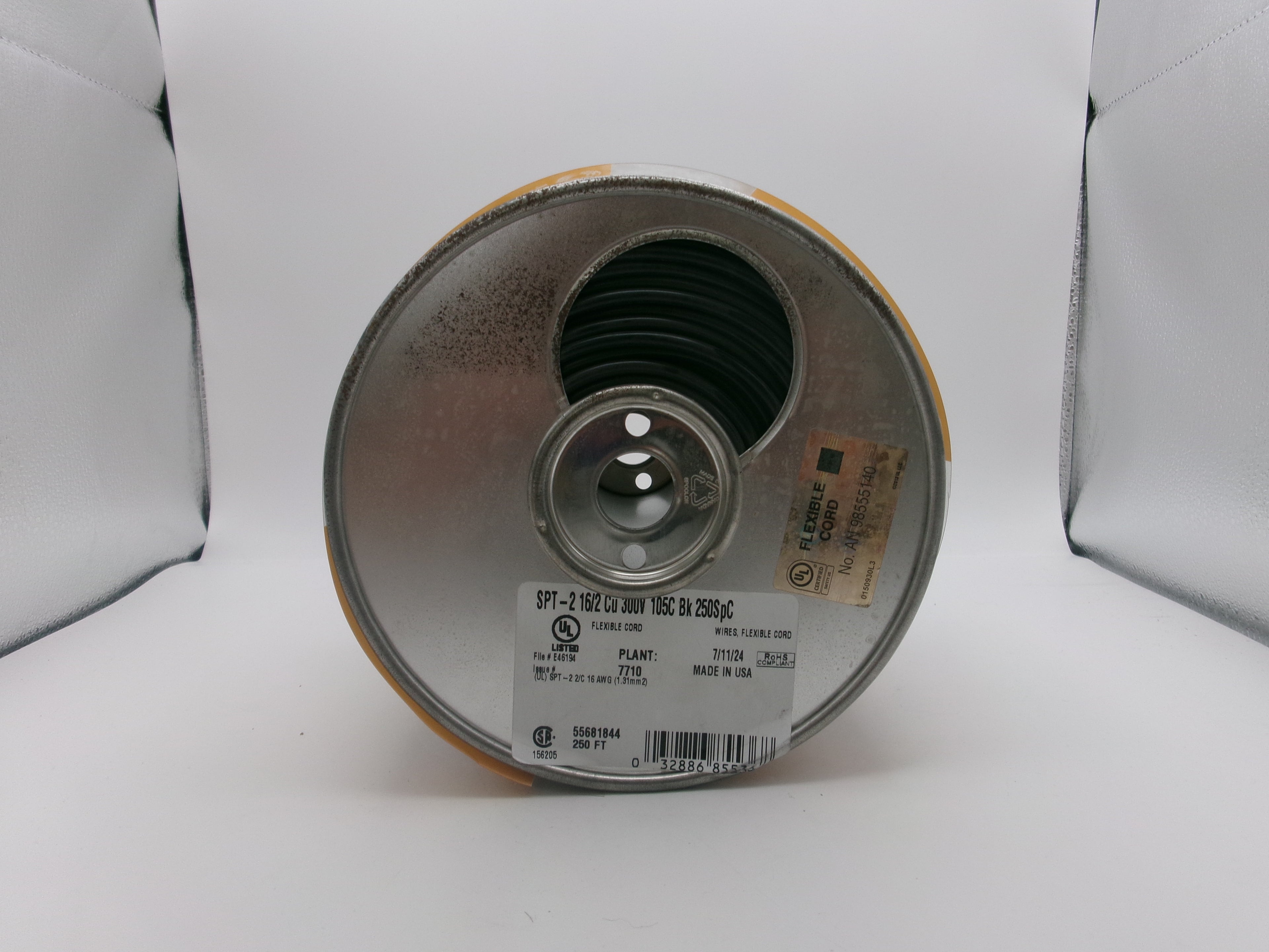 Southwire 55681844 250-Feet 16-Gauge, 2 Conductor 16/2 Type SPT-2 Lamp