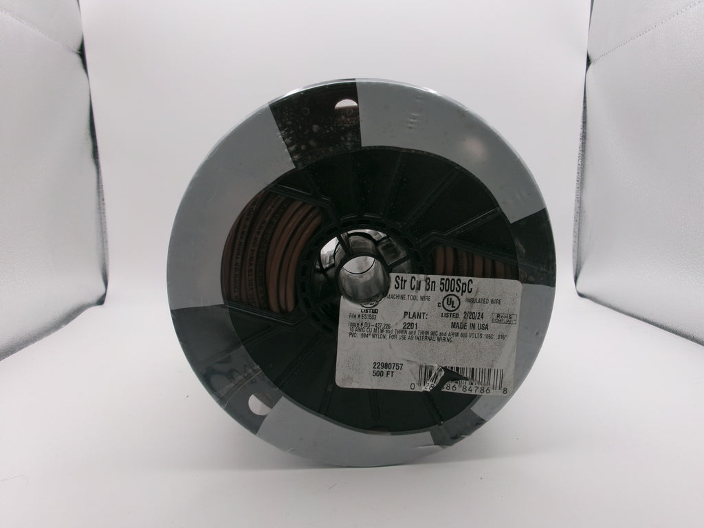 Southwire 22980757 500-ft 10-AWG Brown Stranded Copper Thhn Wire Roll