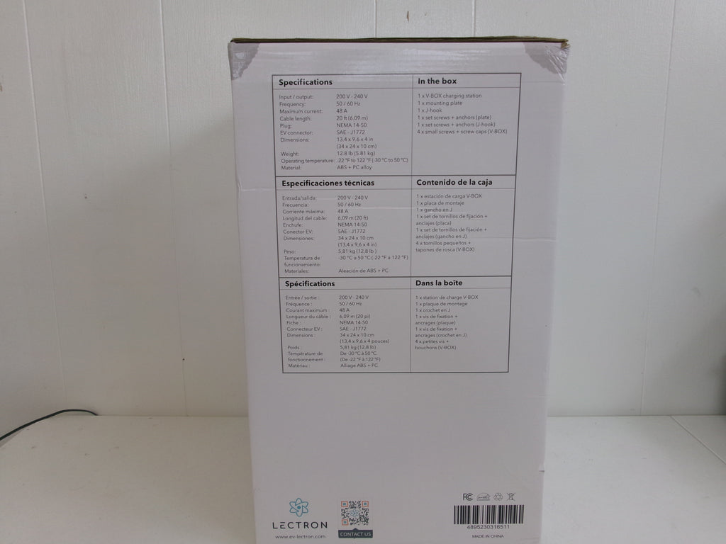 Lectron J1772 V-Box 48 Amp Electric Vehicle Charging Station J1772