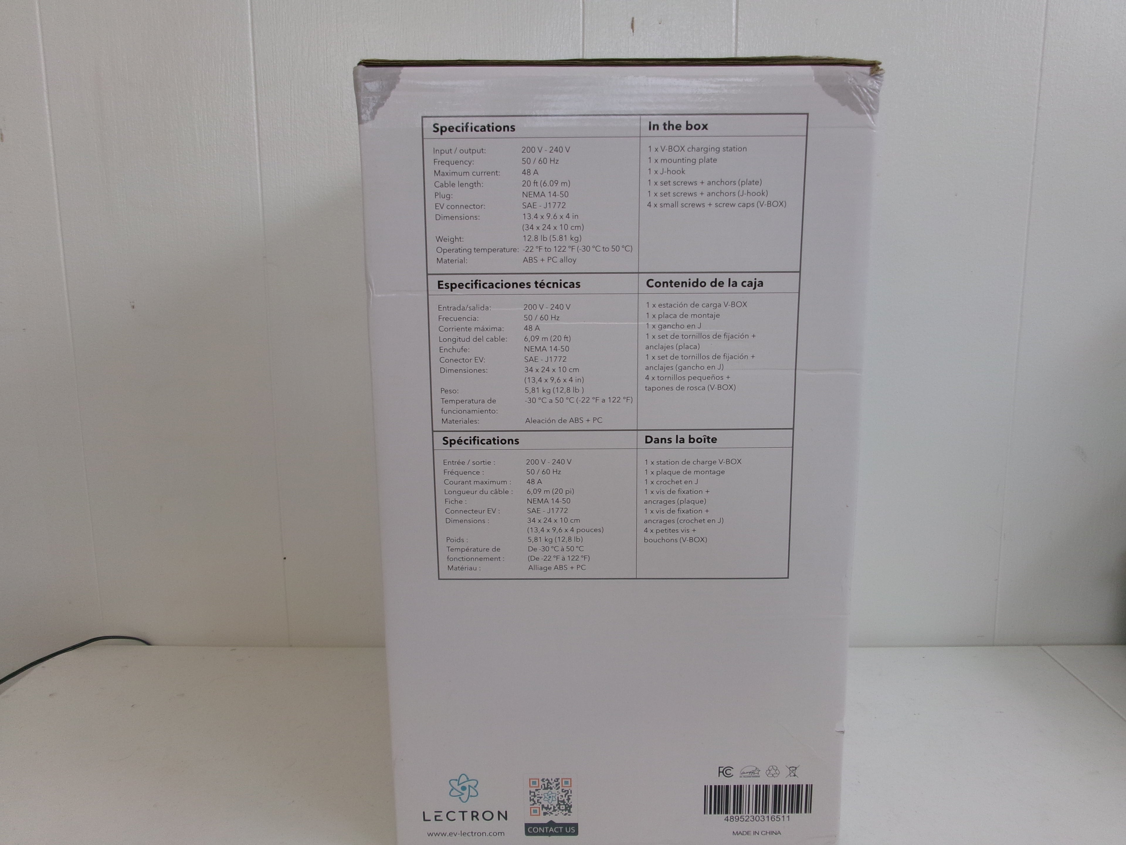 Lectron J1772 V-Box 48 Amp Electric Vehicle Charging Station J1772