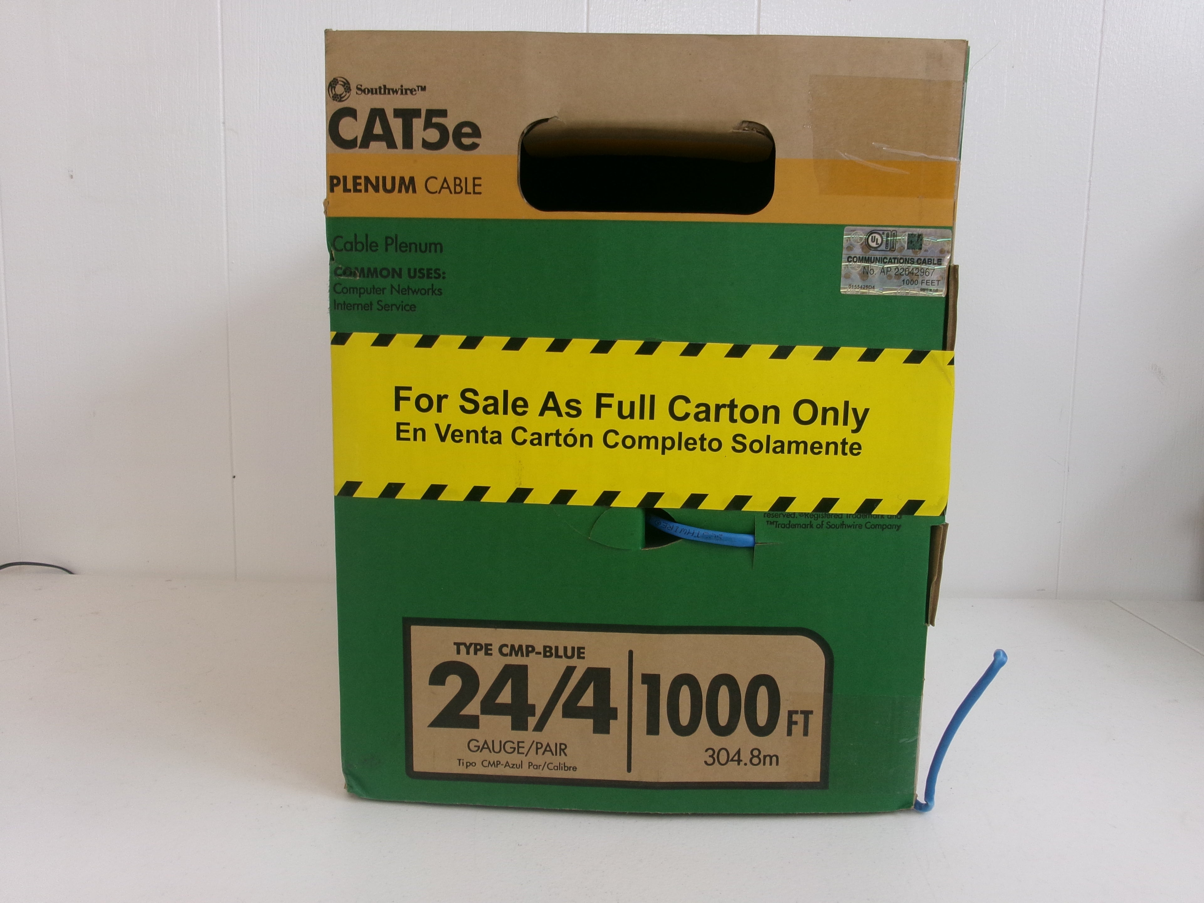 Southwire 500 ft. Tan 24/4 CAT5e CMR-CMX Indoor/Outdoor Data Cable