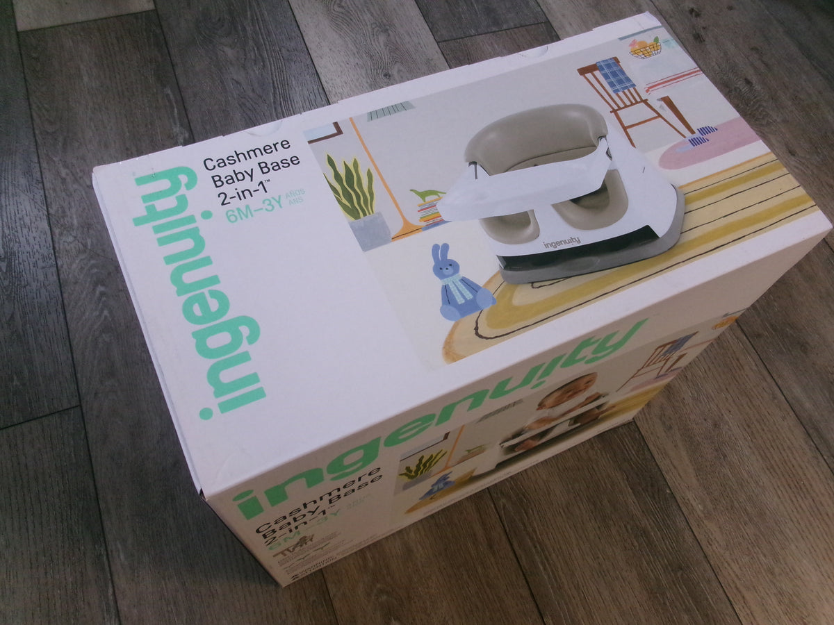 Ingenuity Baby Base 2-in-1 Booster Feeding and Floor Seat with Self-Storing Tray