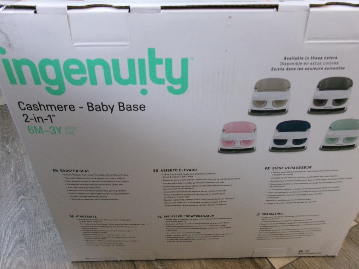 Ingenuity Baby Base 2-in-1 Booster Feeding and Floor Seat with Self-Storing Tray