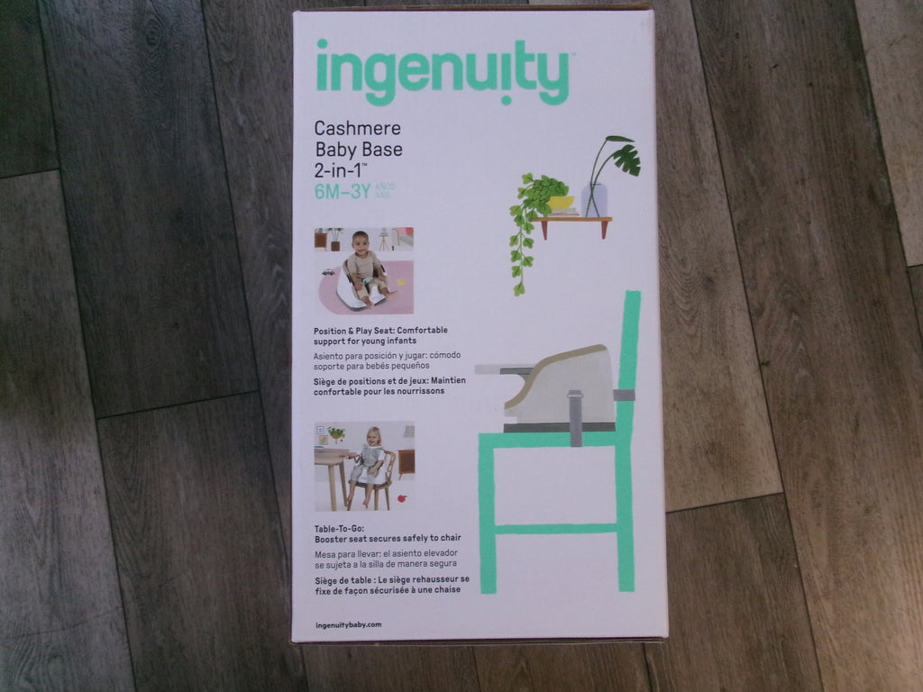 Ingenuity Baby Base 2-in-1 Booster Feeding and Floor Seat with Self-Storing Tray