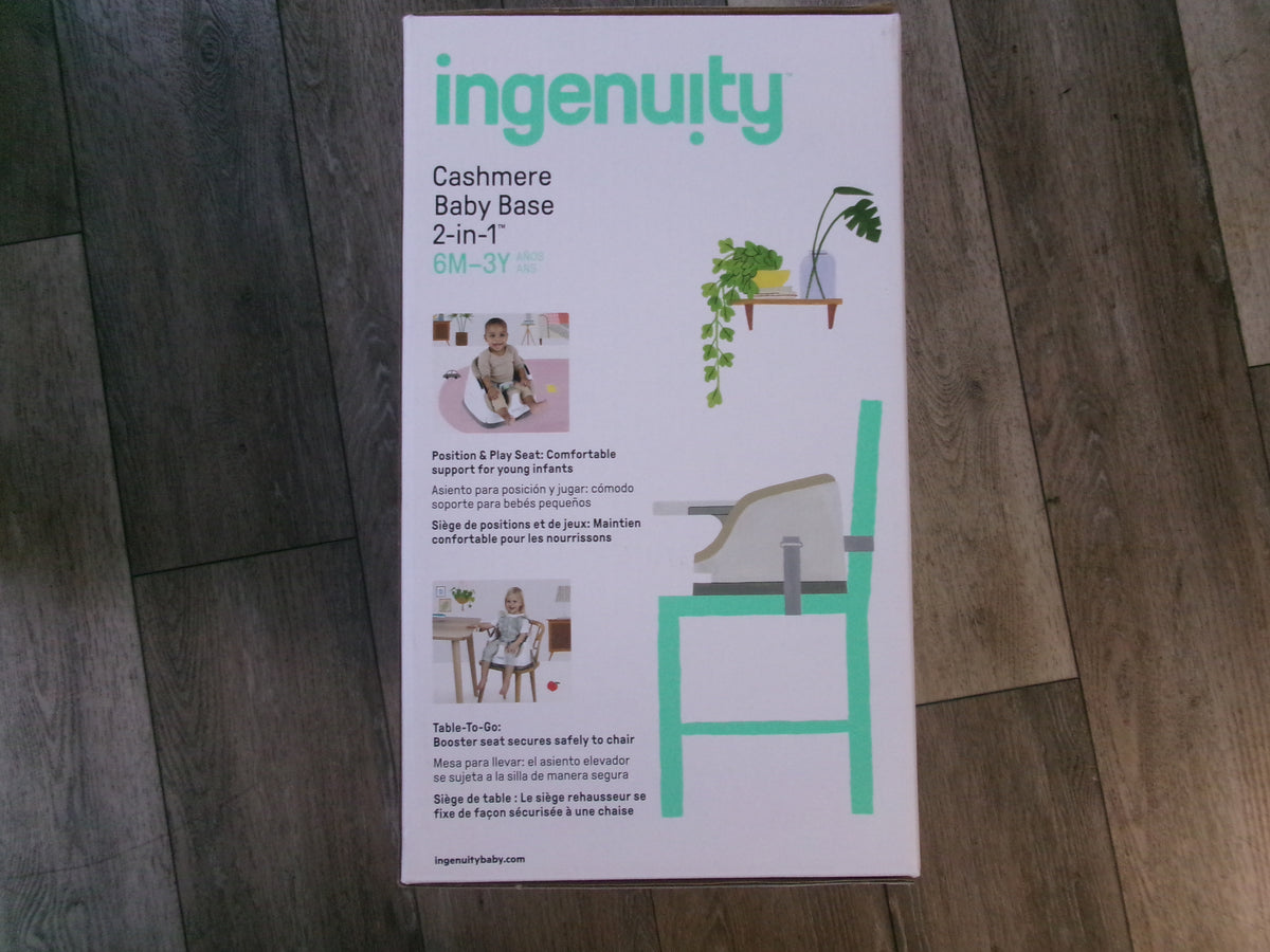 Ingenuity Baby Base 2-in-1 Booster Feeding and Floor Seat with Self-Storing Tray