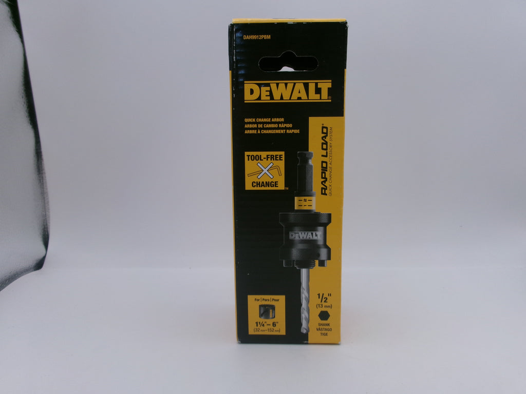 Dewalt DAH9912PBM Rapid Load Hole Saw Arbor, 1/2-in