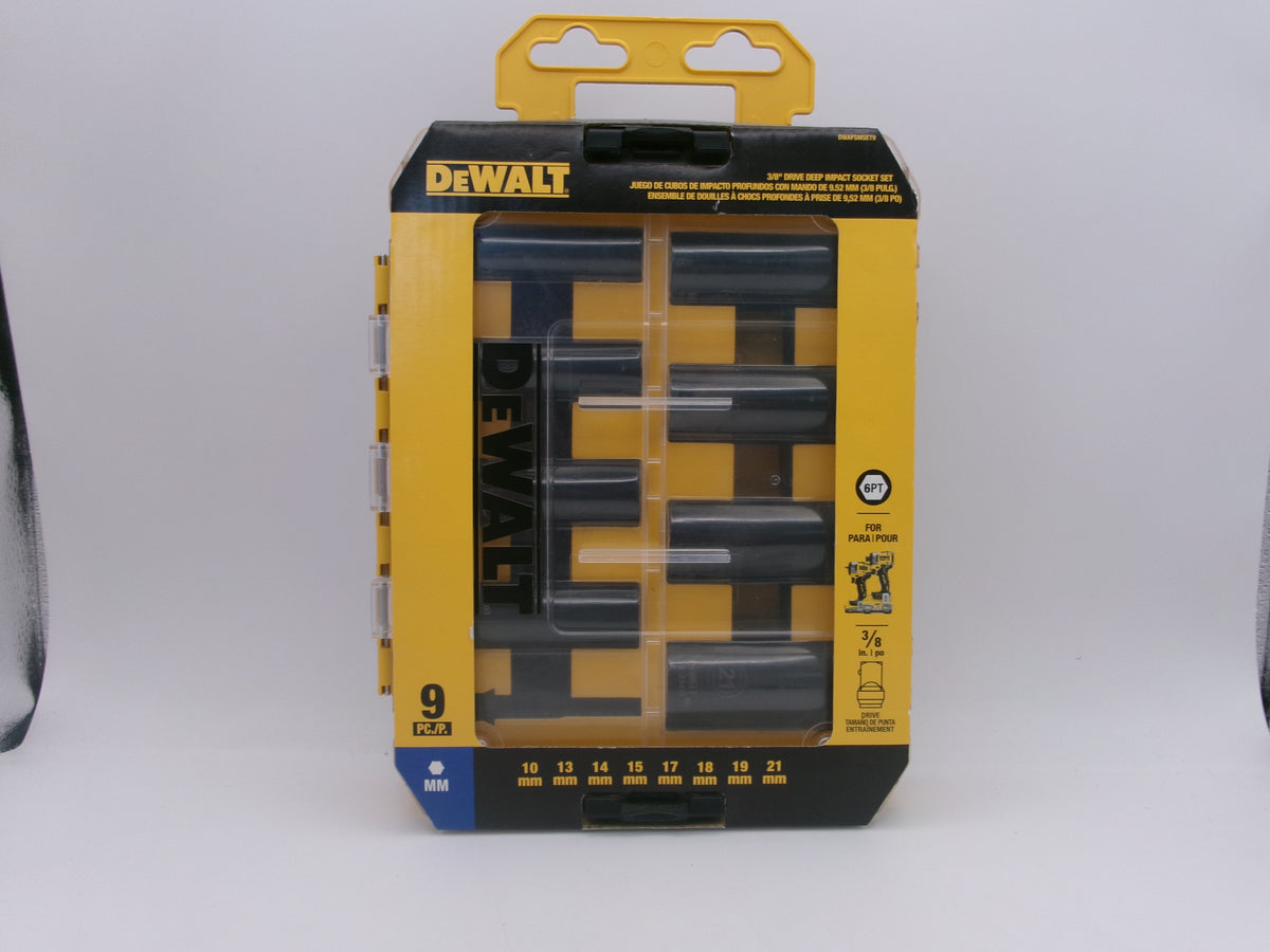 Dewalt DWAFSMSET9 9 Piece Metric 3/8-in Drive Set 6 point Impact Socket Set