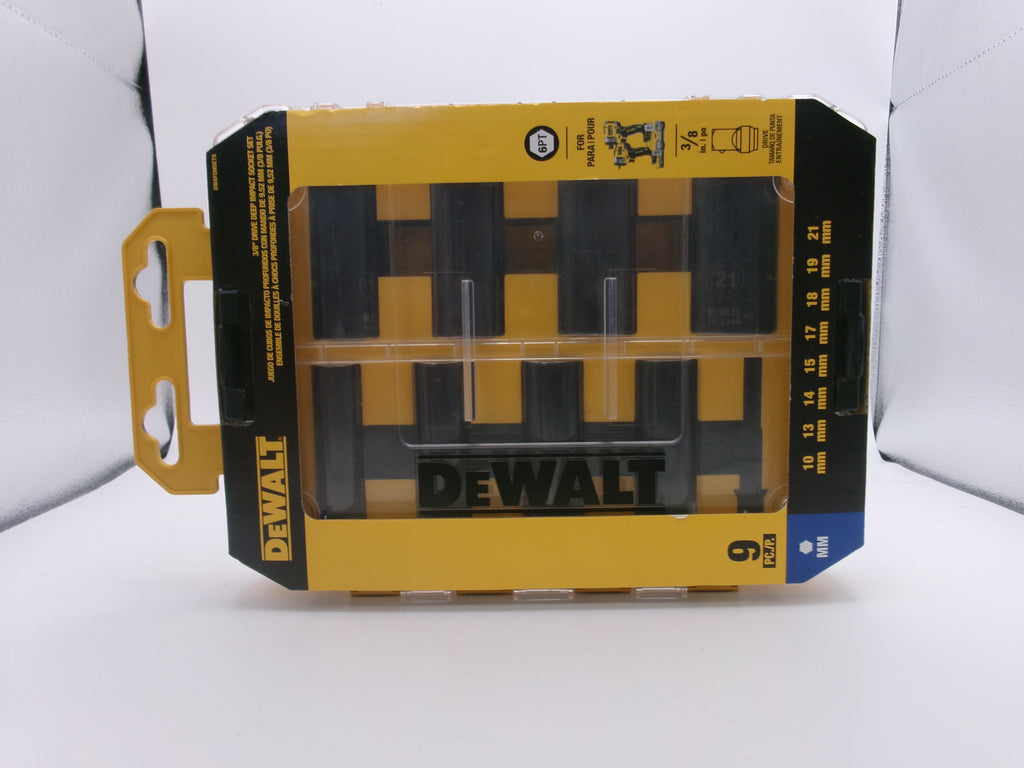 Dewalt DWAFSMSET9 9 Piece Metric 3/8-in Drive Set 6 point Impact Socket Set
