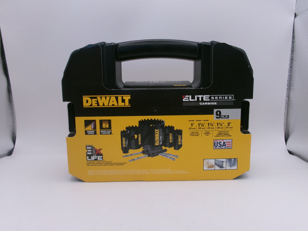 Dewalt DAH39CTSET Elite Series Carbide Hole Saw Set 9 Piece