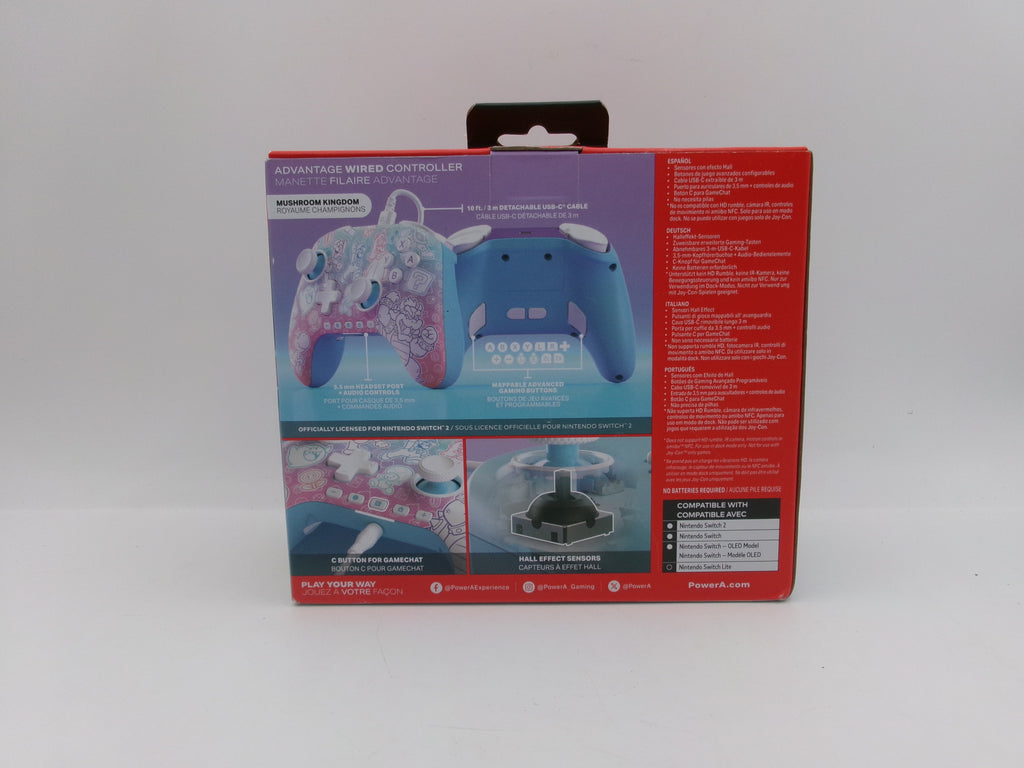 Power A Advantage Wired Controller for Nintendo Switch 2 | Mushroom Kingdom