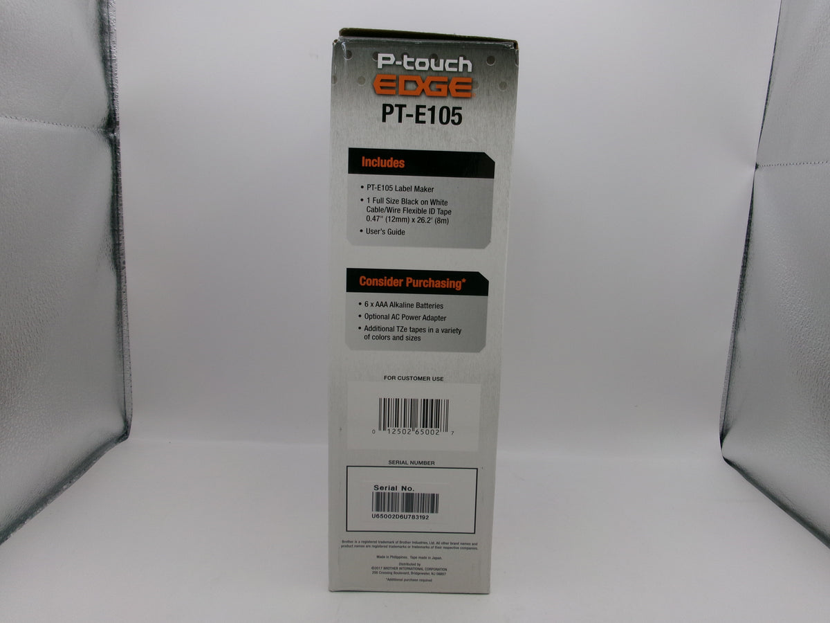 Brother PT-E105 P-Touch Edge Handheld Industrial Monochrome Label Maker