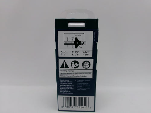 Bosch 85294MC 1/4 in x 1/2 in Carbide Tipped Roundover Router Bit