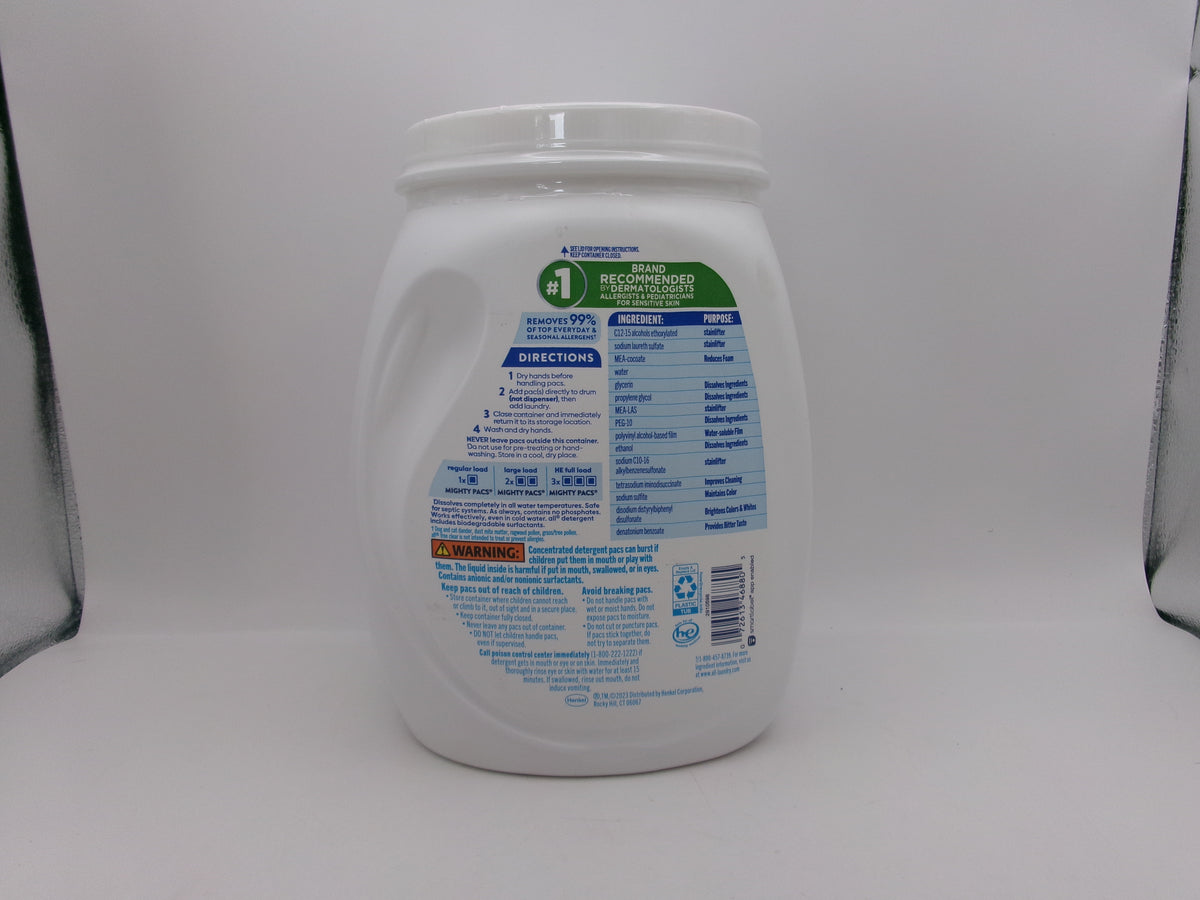 All Unscented Mighty Pacs Free Clear HE Laundry Detergent Pods 60 Pacs - 39.5oz