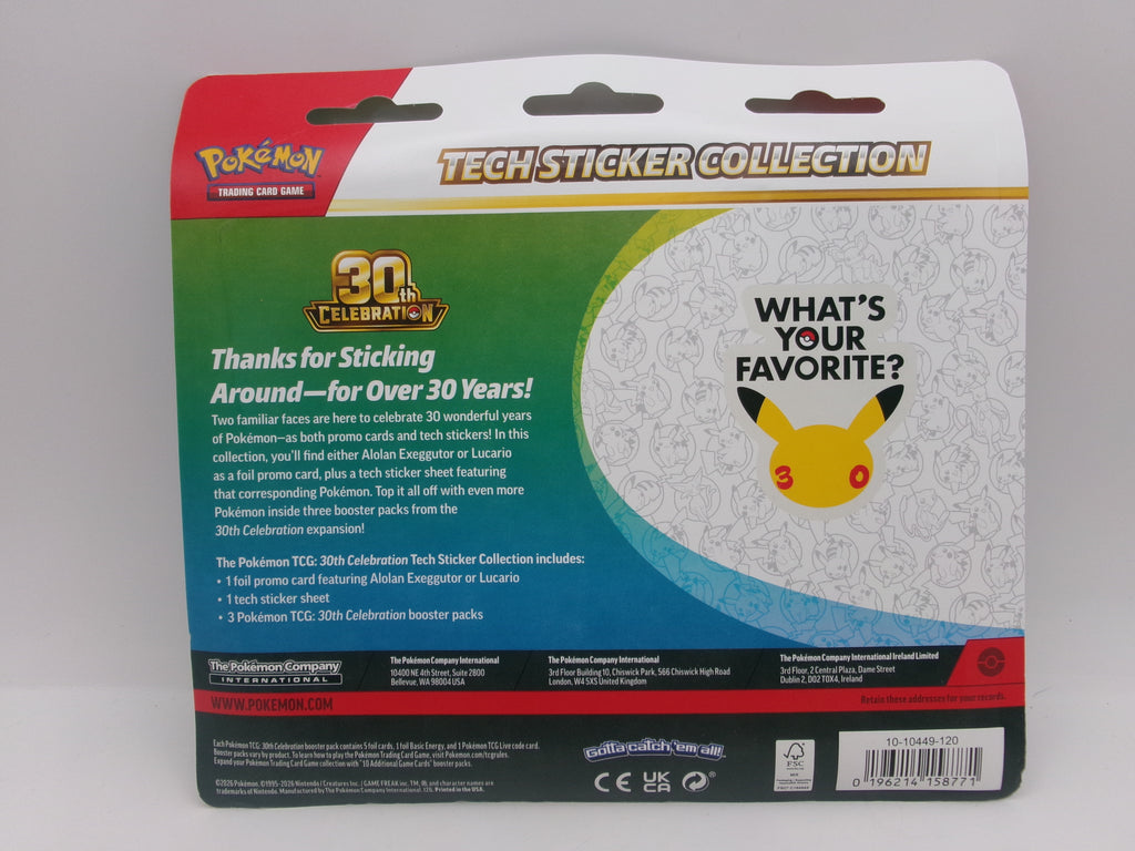 Pokemon 30 Celebrations Tech Sticker Collection
