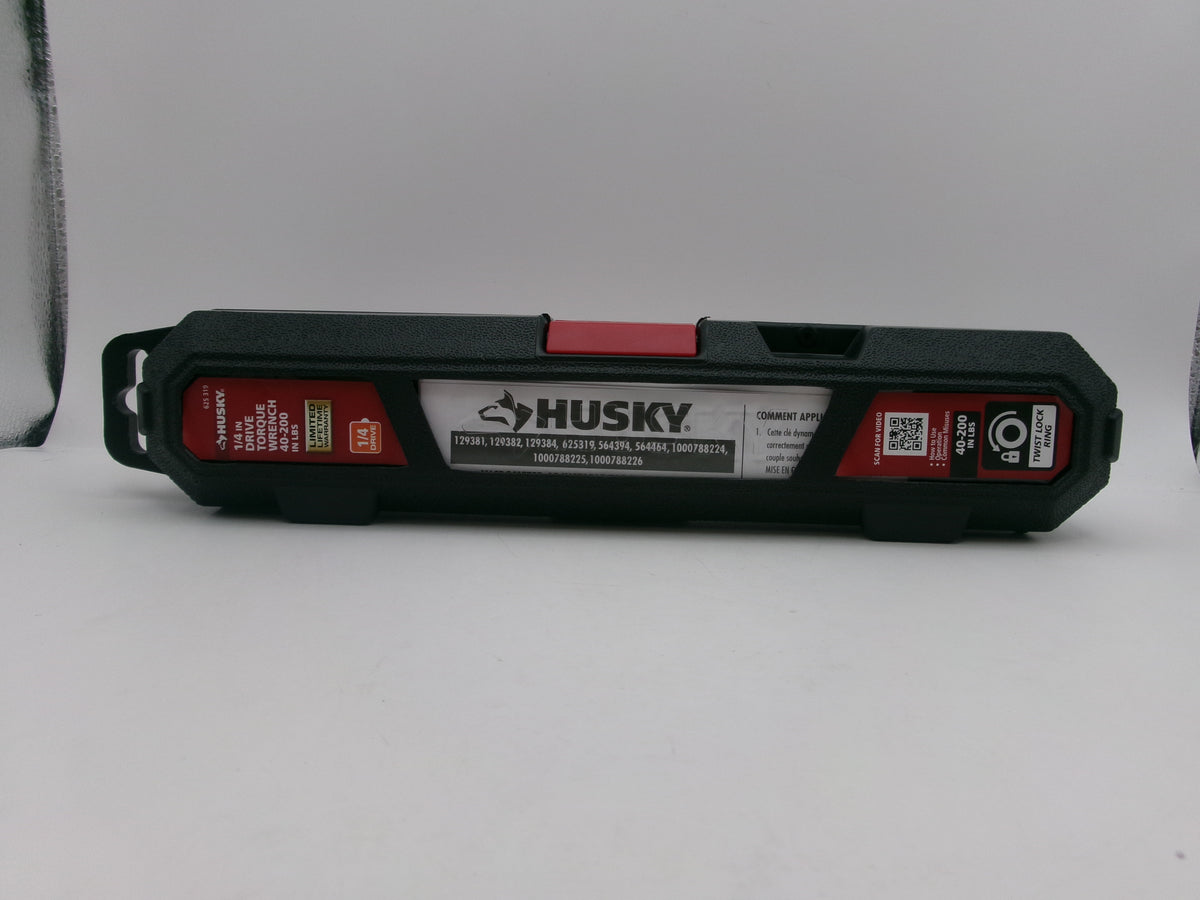 Husky 625 319 1/4in Drive Torque Wrench 40-200 LBS Alloy Steel Construction
