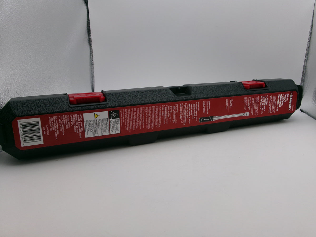 Husky 564 394 Adjustable 3/8 in. Drive Torque Wrench 20 to 100 ft./lbs.
