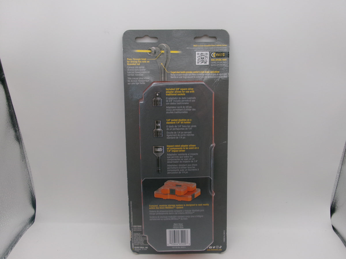 Klein Tools 65300 KNECT 1/4in SAE Pass Through Impact Socket