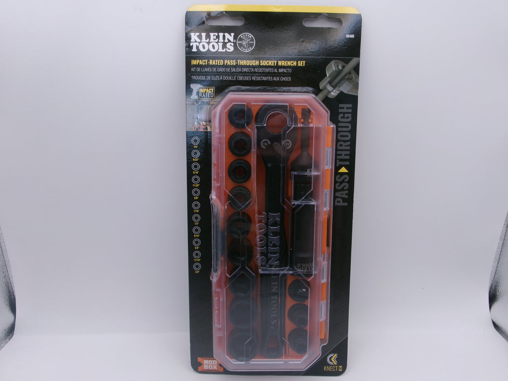Klein Tools 65400 Impact Rated SAE KNECT Pass-Through Socket Wrench Set