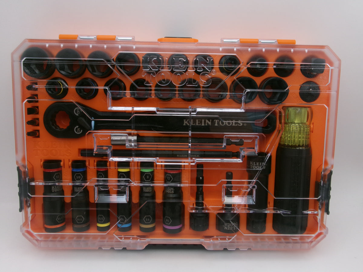 Klein Tools 65500KNECT Complete Impact Pass-Through Flip Socket Set 39-Piece