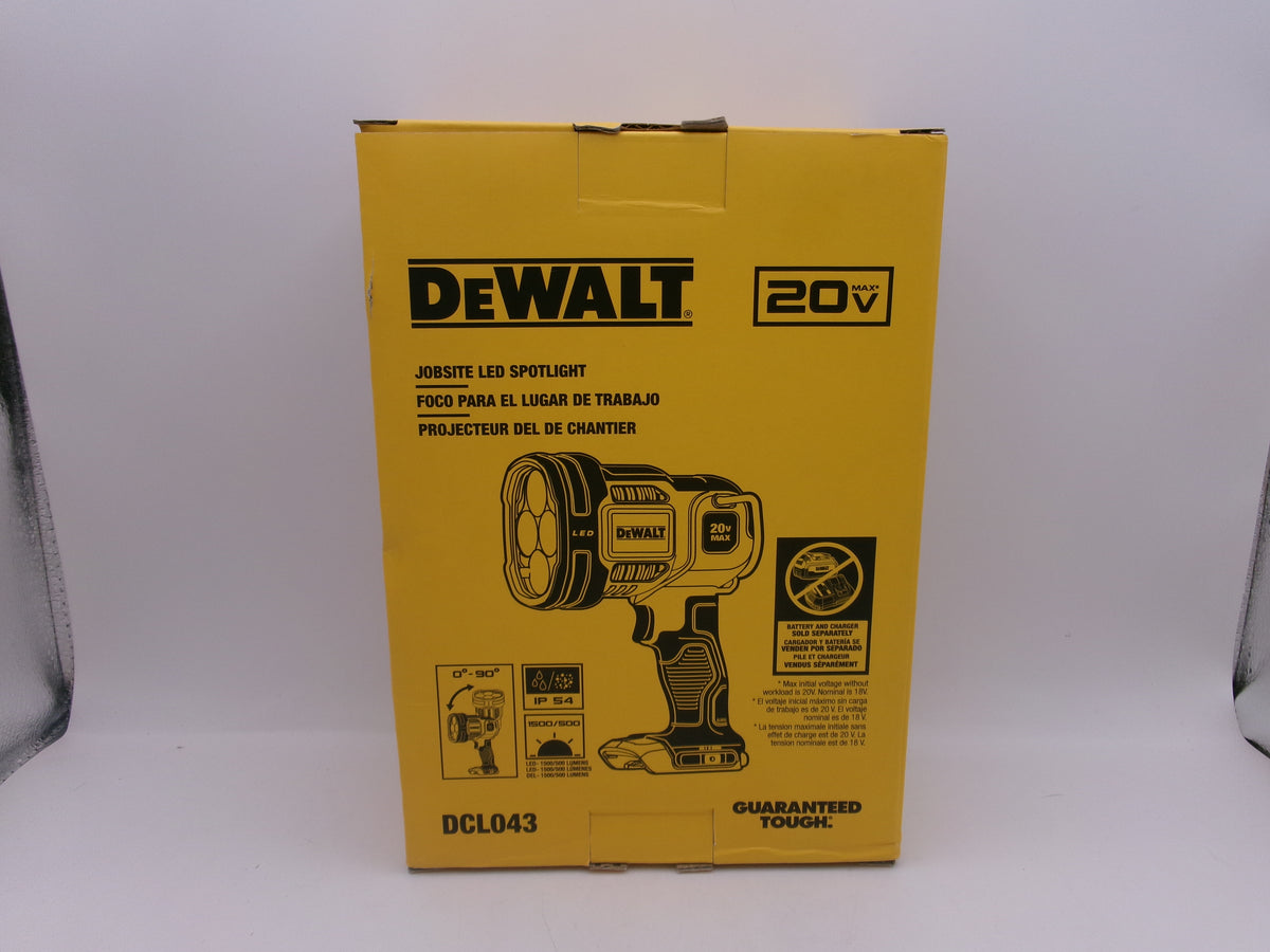 DeWalt DCL043 20V Max Cordless LED Jobsite Spotlight Spot Light 20 volt