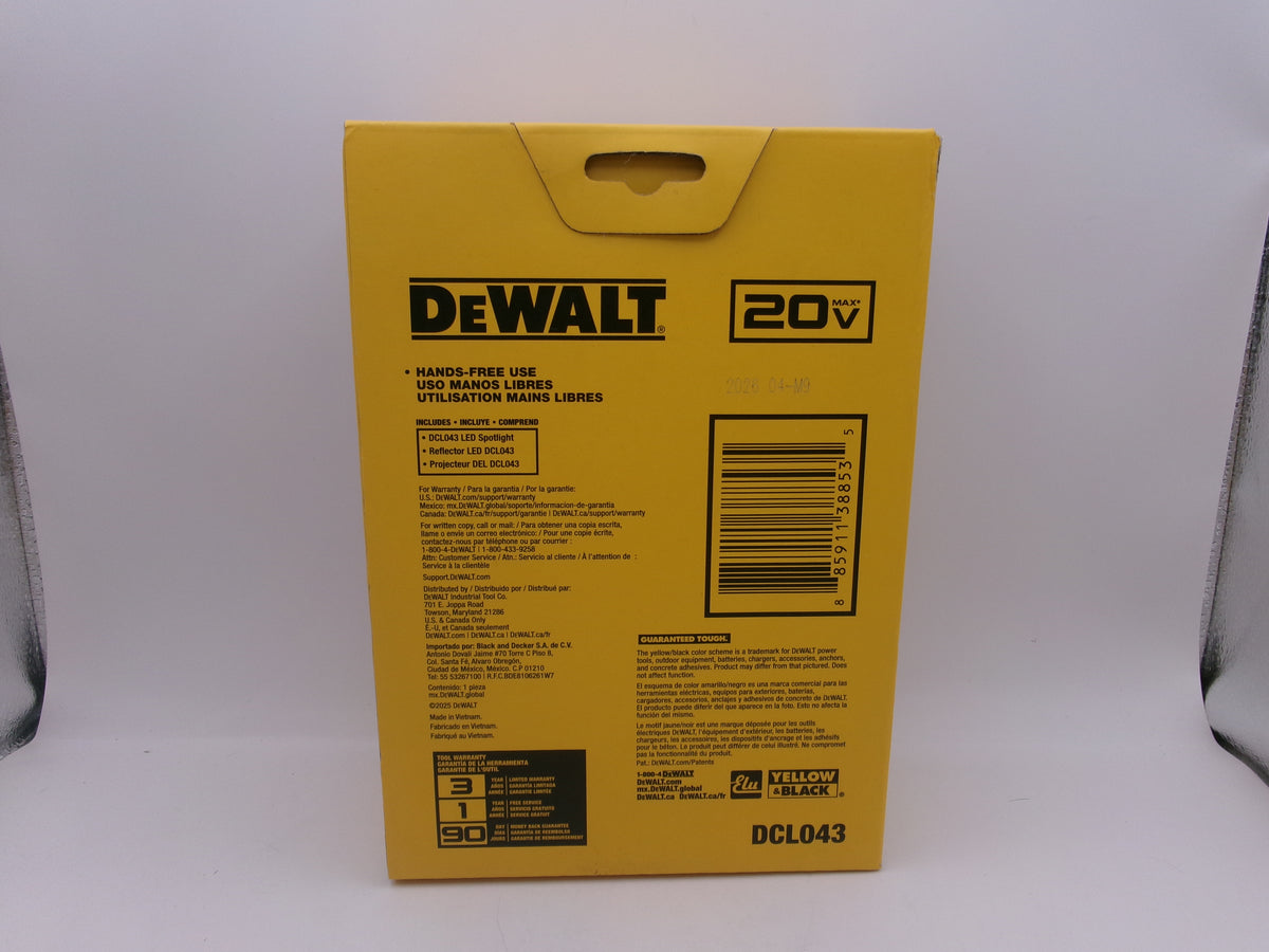 DeWalt DCL043 20V Max Cordless LED Jobsite Spotlight Spot Light 20 volt