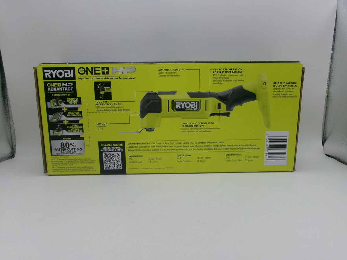 RYOBI PBLMT51B ONE+ HP 18V Brushless Oscillating Multi-Tool w/ Accessories