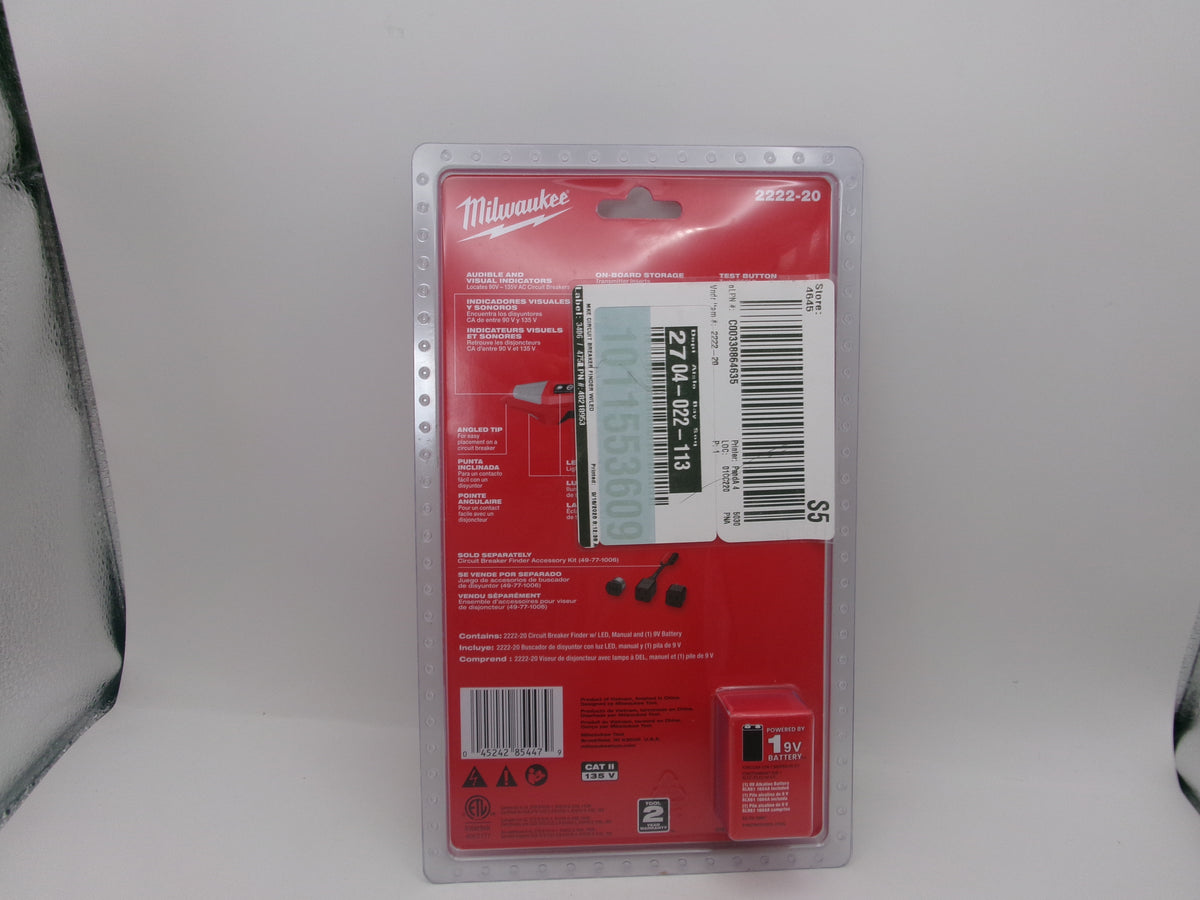Milwaukee 2222-20 Electric - Circuit Breaker Finder W/LED