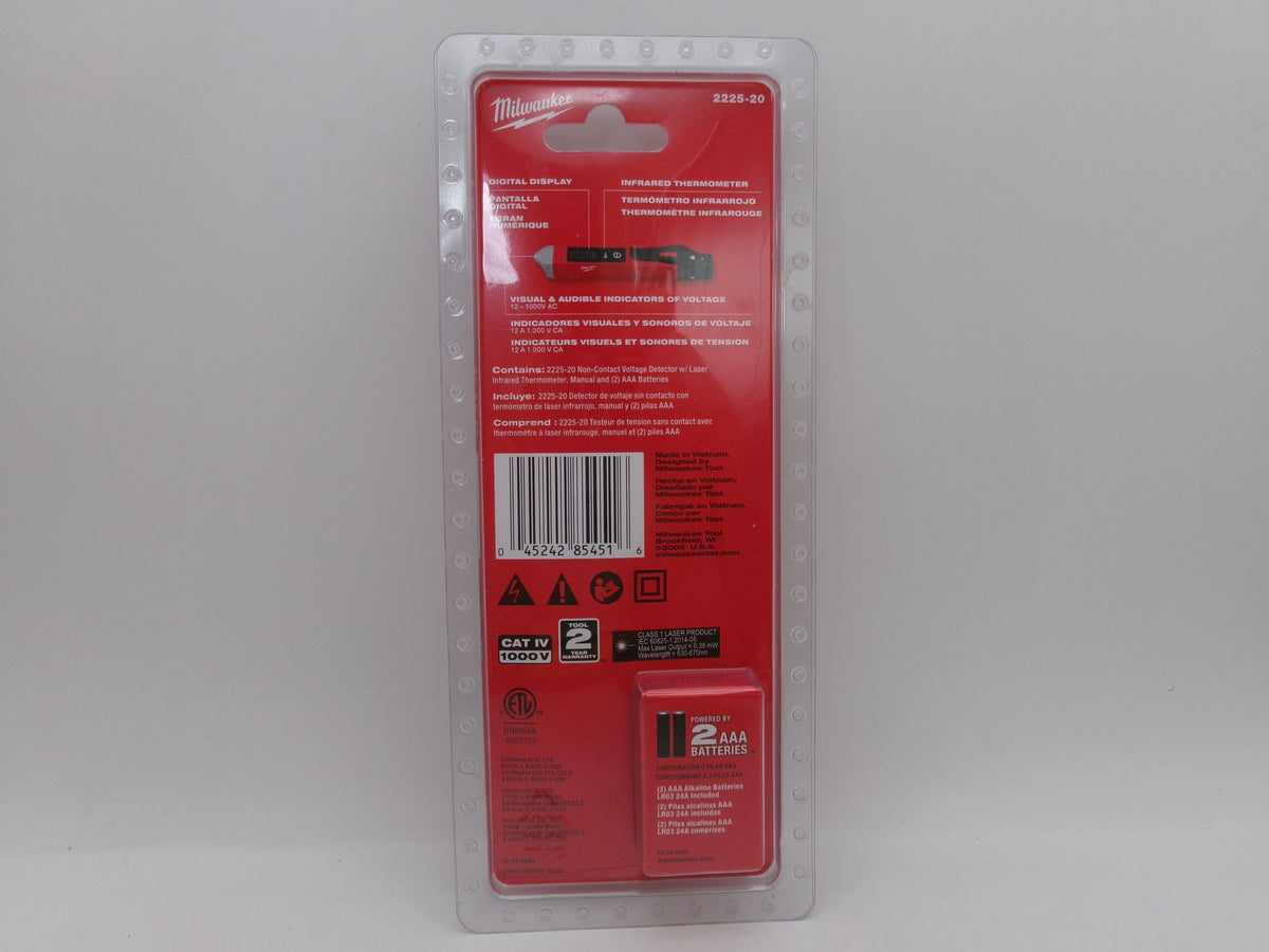 Milwaukee 2225-20 Non-Contact Voltage Detector w/ Laser Infrared Thermometer