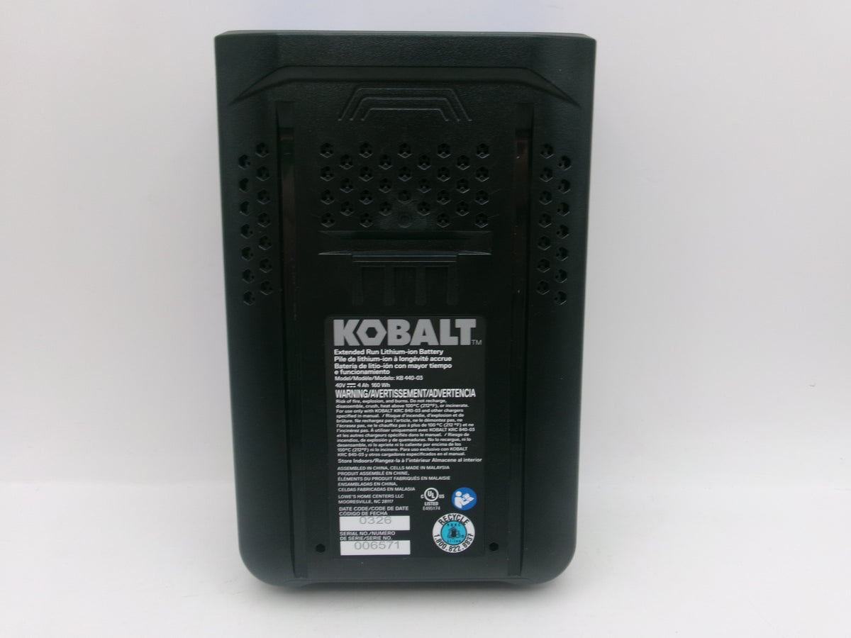 Kobalt 40V Max 4.0Ah Extended Run Battery + Fast Charger