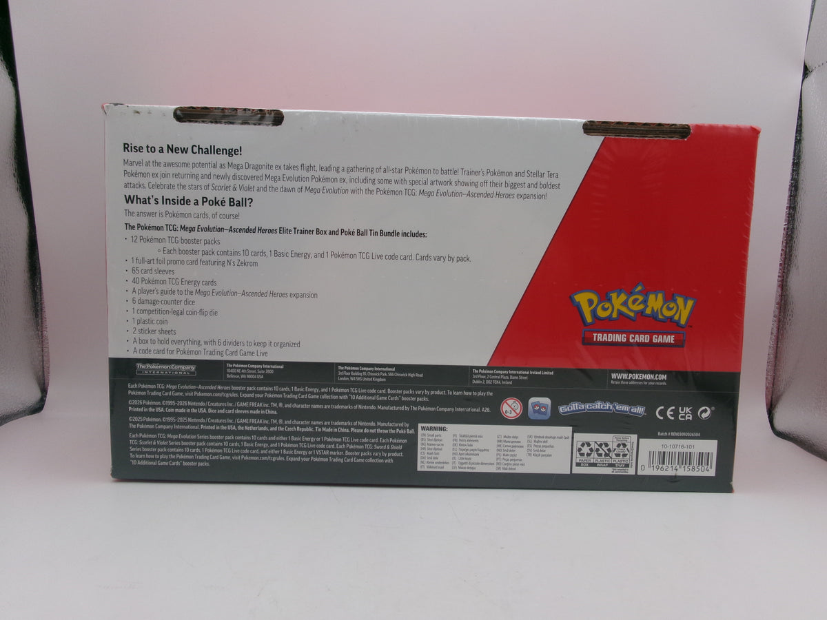 Pokemon Ascended Heroes ETB Elite Trainer Box w Pokeball Seal TCG Sam’s Club