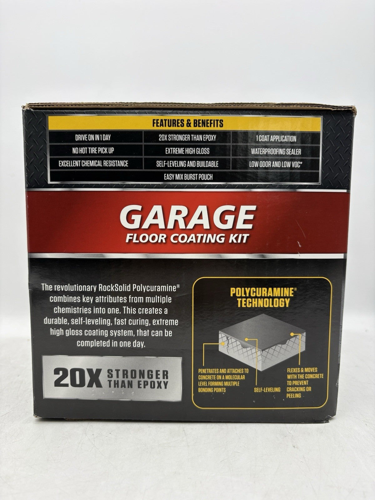 Rust Oleum RockSolid 1 Car Garage Floor Kit - 90 oz Gray Polycuramine