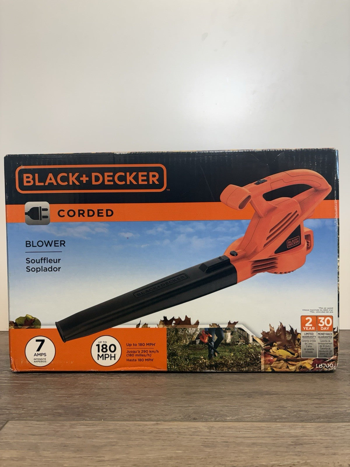 BLACK+DECKER LB700 7 Amp Corded Electric Leaf Blower 180 MPH Lawn Yard