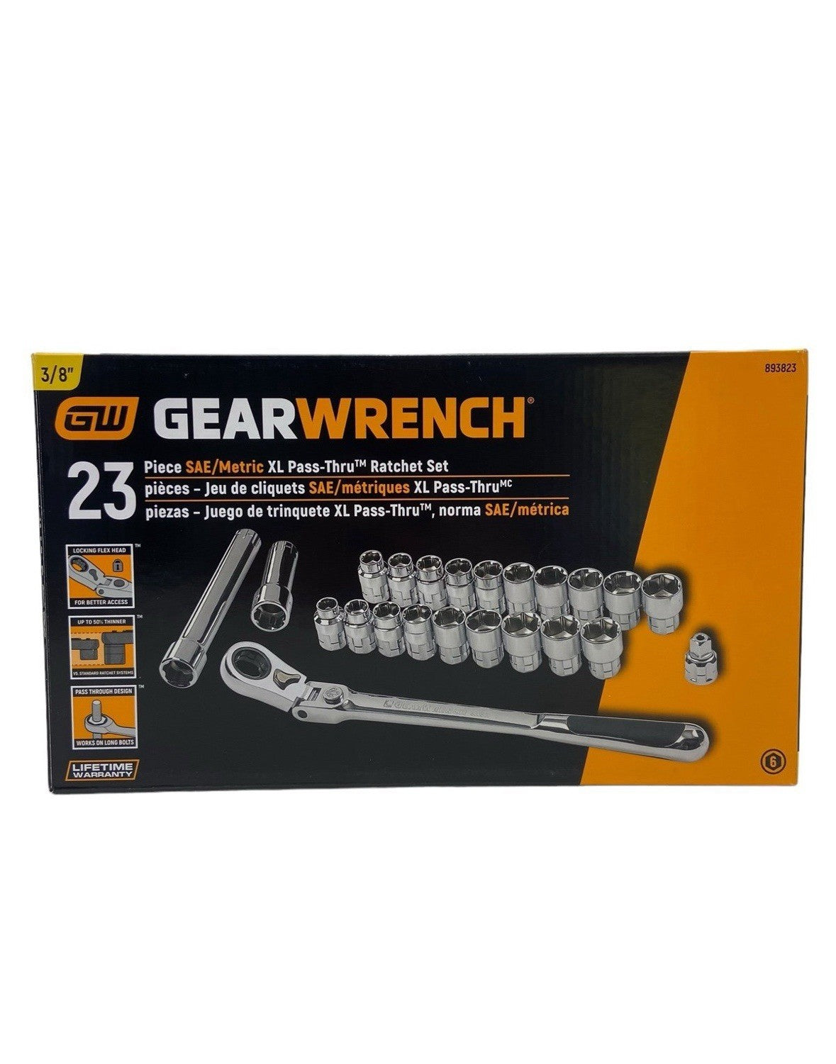 GEARWRENCH 893823 23 Piece 3/8" Drive 6 Point Standard SAE/Metric Tool Set