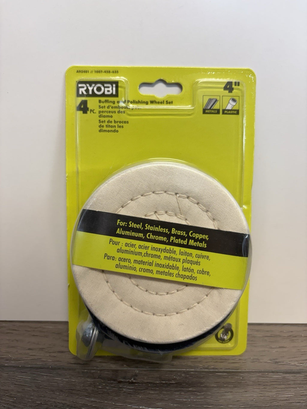 Ryobi 4 in. Buffing & Polishing Wheel Set (4-Piece) A92401
