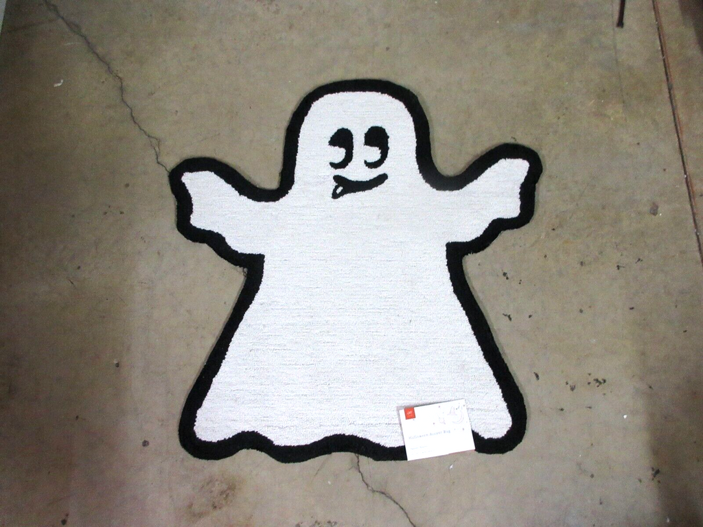 LOLOI Halloween Ghost Accent Rug Black & White 34"x 34" Spooky
