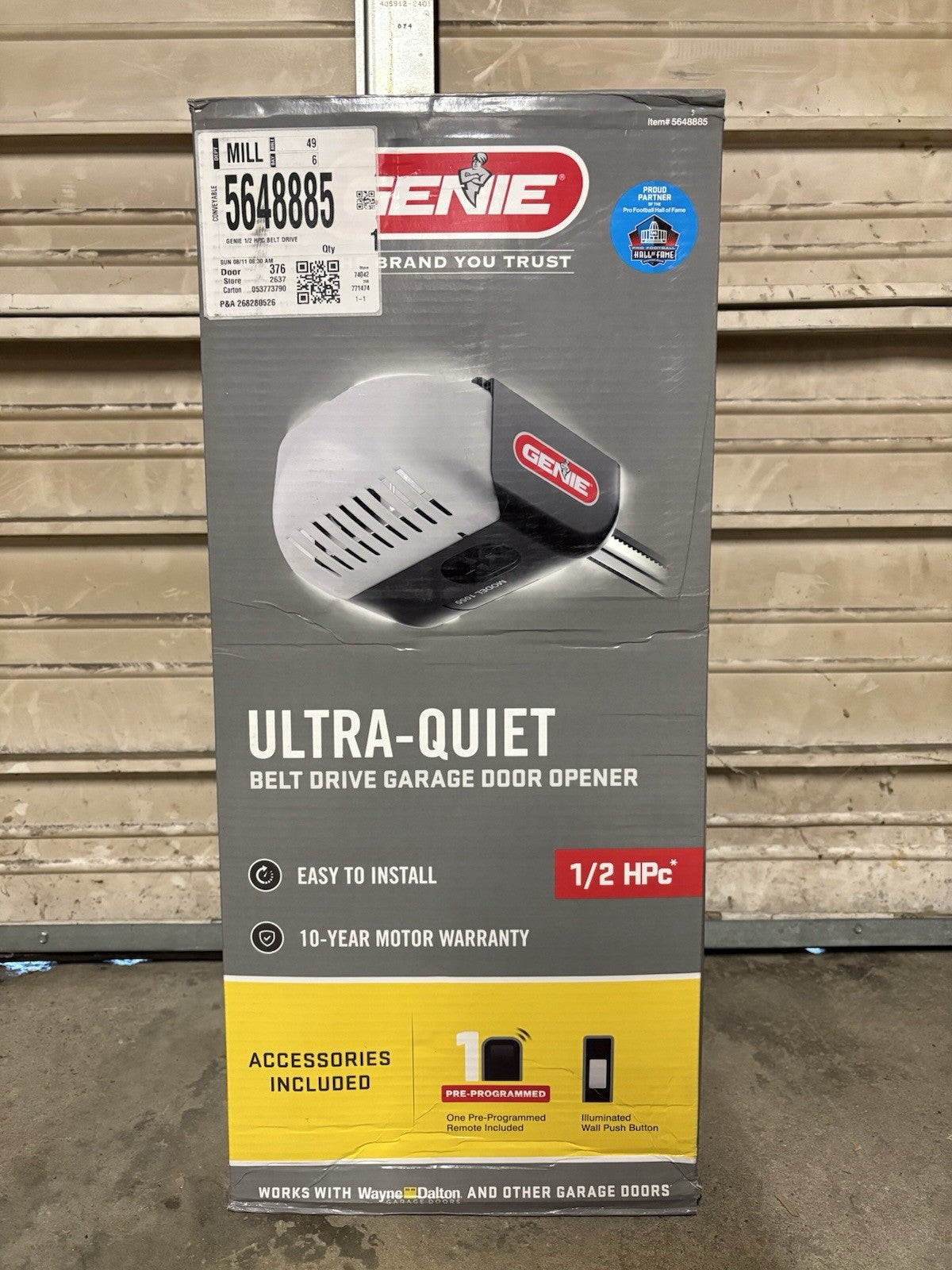 Genie 1/2 HPc Ultra-Quiet  Belt Drive Garage Door Opener 