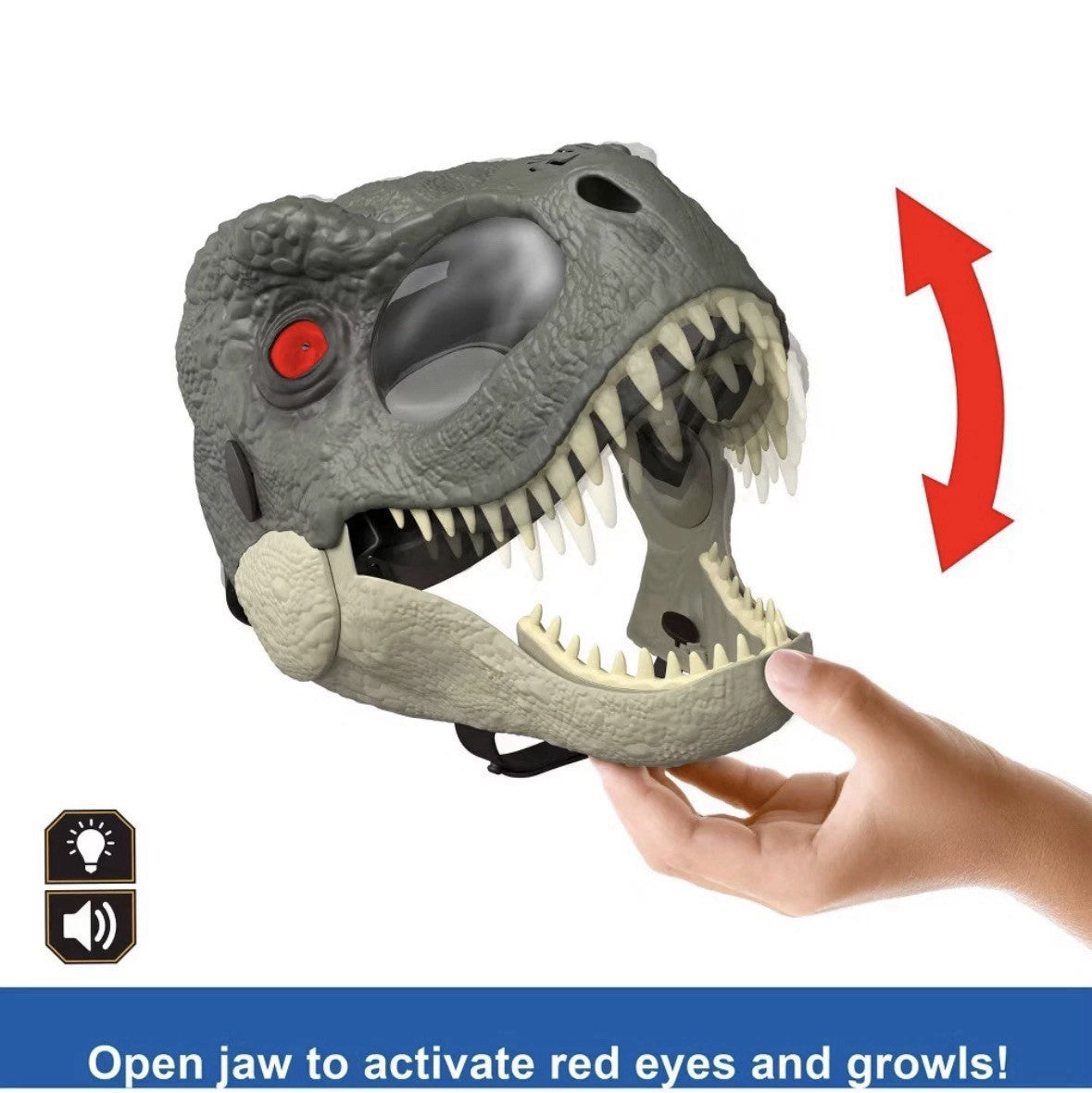 Jurassic World Rebirth T-Rex Rage N Roar Mask with LED Light Up